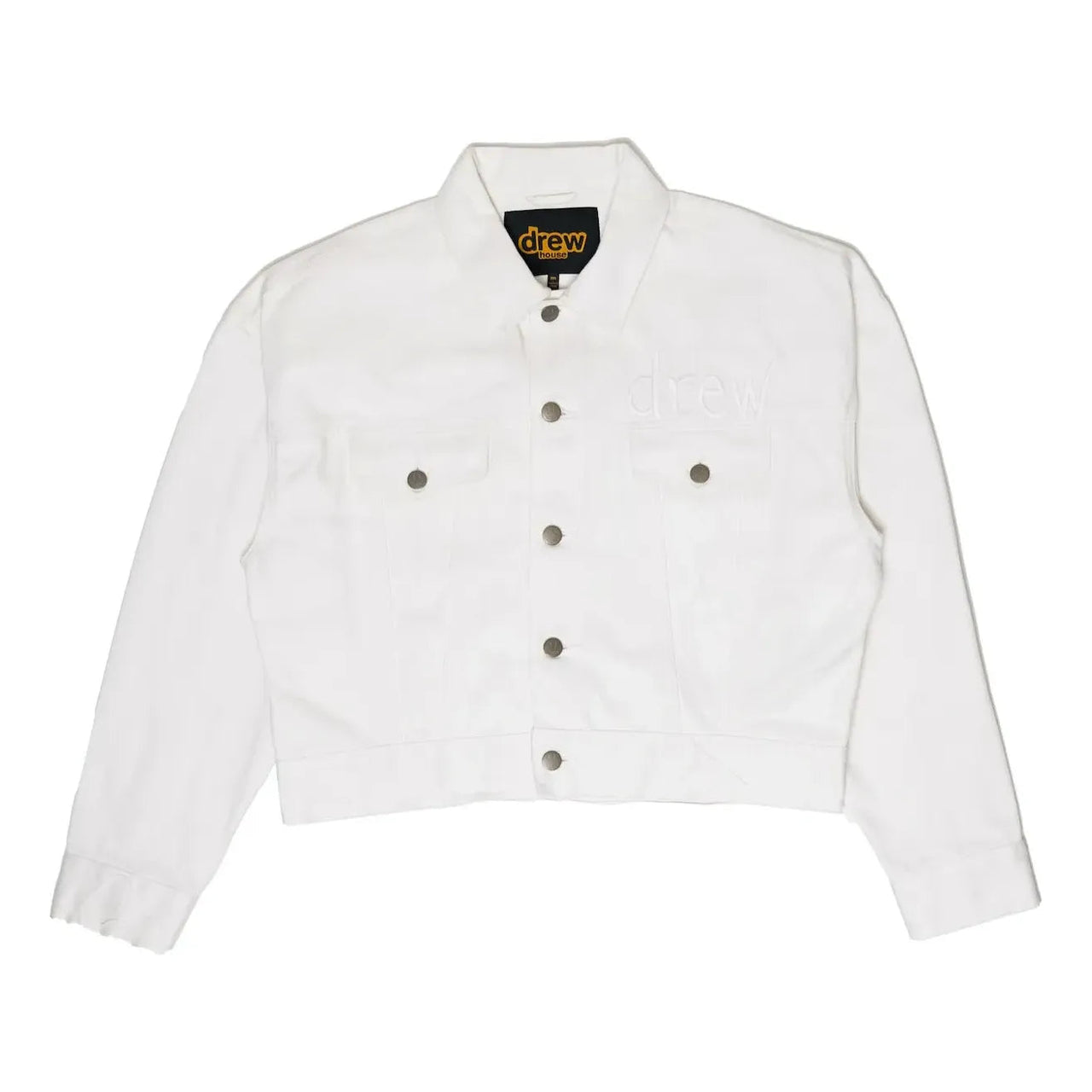 Drew House Cropped Selvedge Trucker Jacket 'White' DR-FW21-003