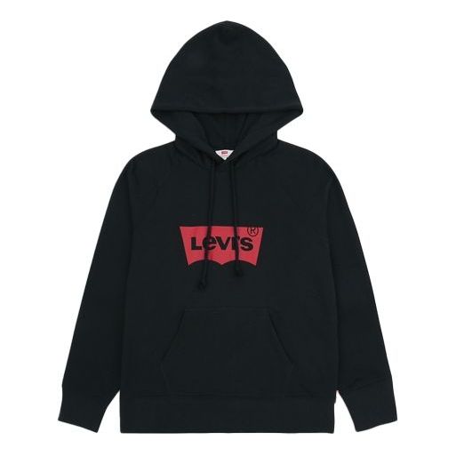 (WMNS) Levi's Alphabet Logo hooded Printing Hoodie Black 35946-0099