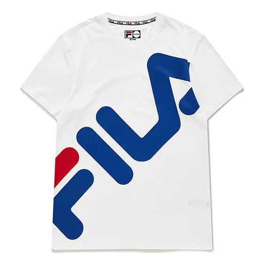 FILA FUSION Logo Tee 'White Blue' T11M022118F-WT