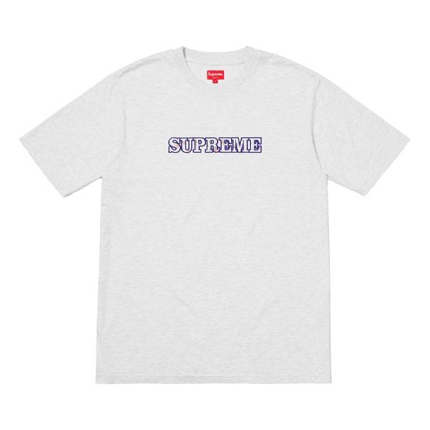 Supreme FW18 Floral Logo Tee Ash Grey Logo Tee SUP-FW18-316