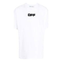 Off-White FW21 Chest Logo Printing Short Sleeve Loose Fit White OMAA038F21JER0010110