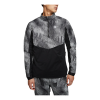 Nike Colorblock Printing Pattern Half Zipper Stand Collar Long Sleeves Jacket Black CK0036-808