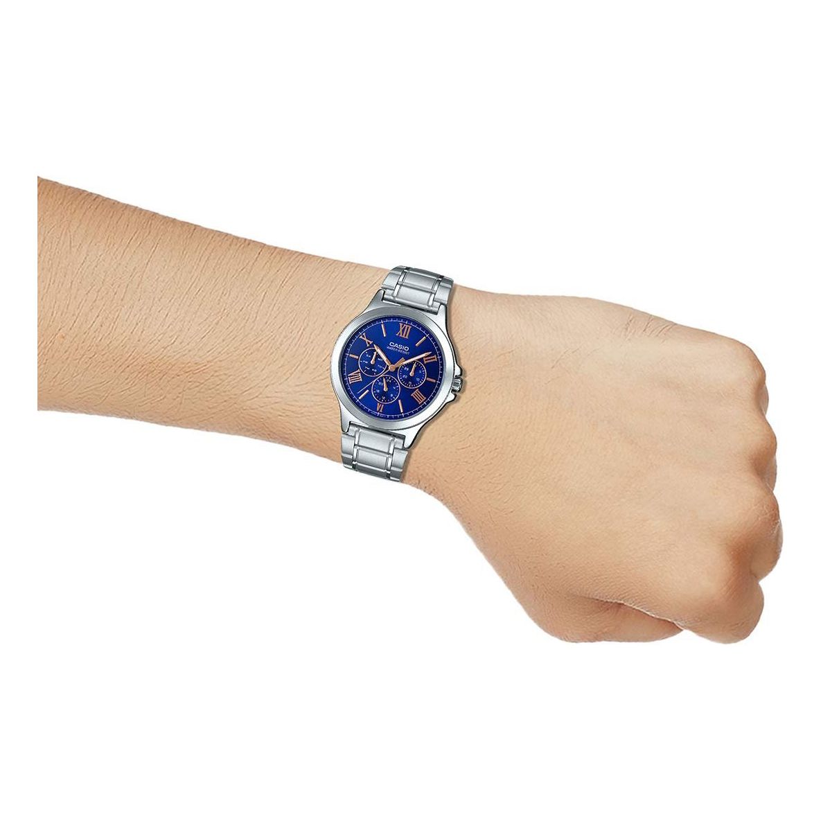 Men's CASIO ENTICER Series Watch Business Mens Blue Analog MTP-V300D-2AUDF