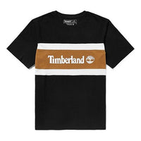 Men's Timberland Contrast Color Stitching Color Block Short Sleeve Black A22S1P56