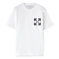 Men's Off-White FW22 Solid Color Diagonal Arrow Printing Round Neck Short Sleeve White T-Shirt OMAA027C99JER0020110