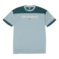 New Balance Linear Logo Honeycomb Mesh T-shirt Asia Sizing 'Salt Marsh' AMT45072-SAM