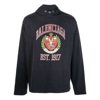 Balenciaga Est. 1917 College Logo Print Hoodie 'Black' 674685TLV891076