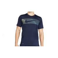 Nike Printing Round Neck Short Sleeve Training Navy Blue CT2923-451