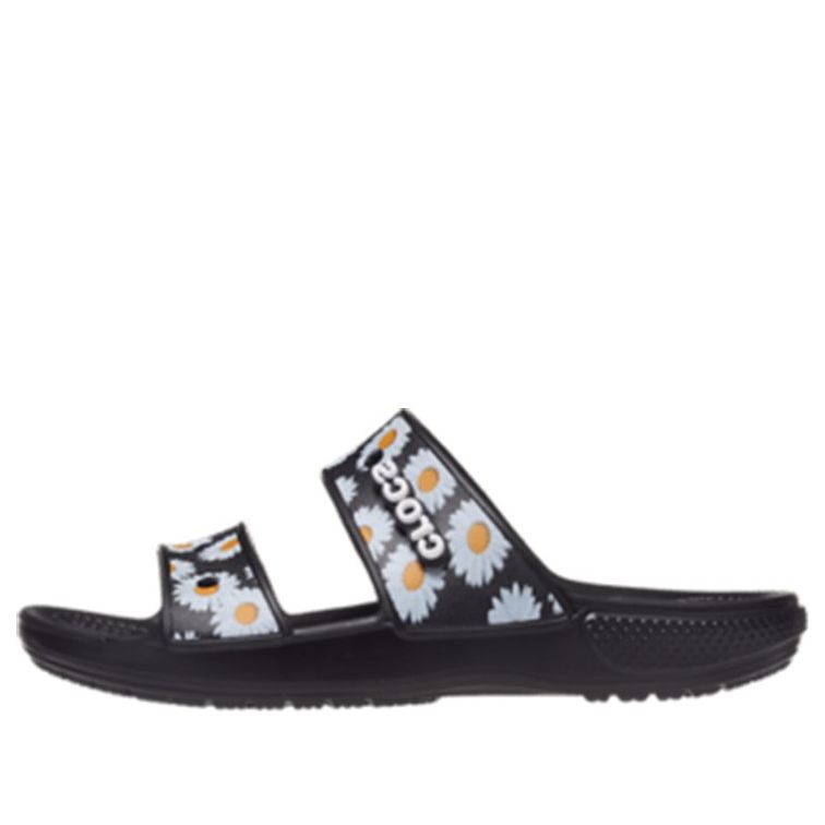 Crocs Daisy Lightweight Wear-Resistant Sports Slippers Unisex Black White 207284-0ZI