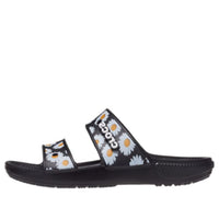 Crocs Daisy Lightweight Wear-Resistant Sports Slippers Unisex Black White 207284-0ZI