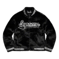 Supreme Faux Fur Varsity Jacket 'Black White' SUP-SS20-024