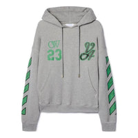 Off-White SS24 Varsity Skate Hoodie 'Melange Grey College Green' OMBB085S24FLE0140655