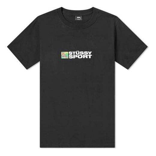 Stussy Sport Tee Alphabet Printing Short Sleeve Unisex Black 1904391