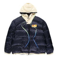 Off-White FW19 Scaffolding Zipped Puffer Arrow Jacket Men Blue OMED019F19E150253201