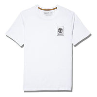 Men's Timberland Back Pattern Printing Short Sleeve White A2AFV-100