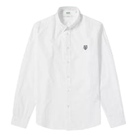 Men's KENZO Tiger Head Embroidered Business Casual Shirt White F965CH4001LD-01