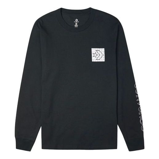 Converse Distorted Court Long Sleeve T-Shirt Asia Sizing 'Black' 10021108-A01