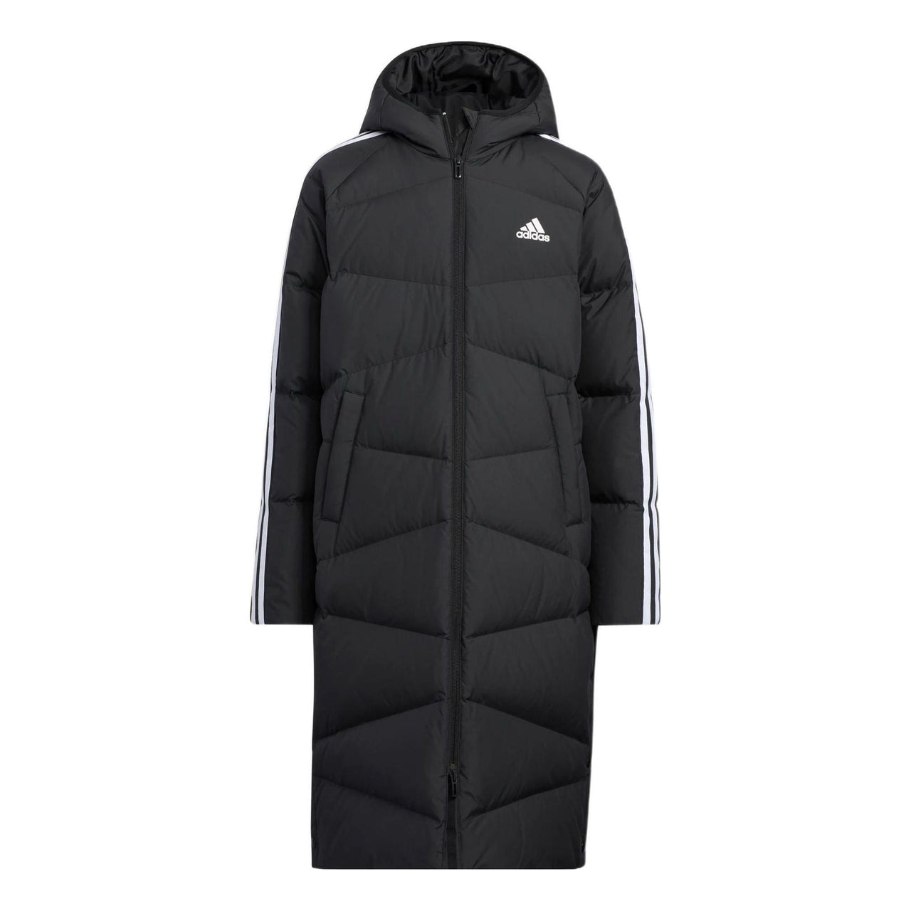 (GS) adidas Long Padded Down Jacket Asia Sizing 'Black White' HM7163