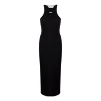 (WMNS) Off-White Off-Stamp Ribbed Dress 'Black' OWDB366C99JER0011001