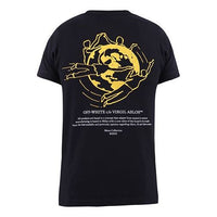 Off-White Embroidered Earth Printing Short Sleeve Black OMAA027F20FAB0071016