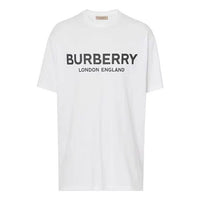 Burberry Logo Printing Cotton Short Sleeve Unisex White 80094951