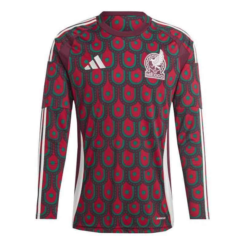 adidas Mexico 24 Long Sleeve Home Soccer Jersey Asia Sizing 'Multi-Color' IP6381