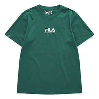 FILA FUSION Casual Sports Round Neck Printing Knit Short Sleeve Green T11M123104F-GN