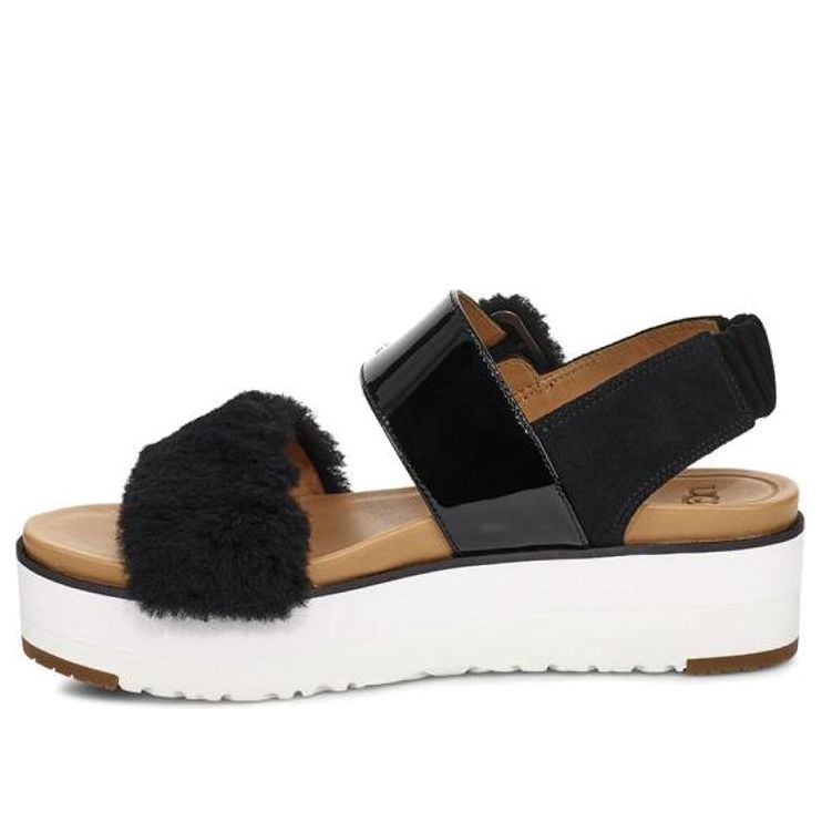 (WMNS) UGG Le Fluff 'Black White' 1099815-BLACK