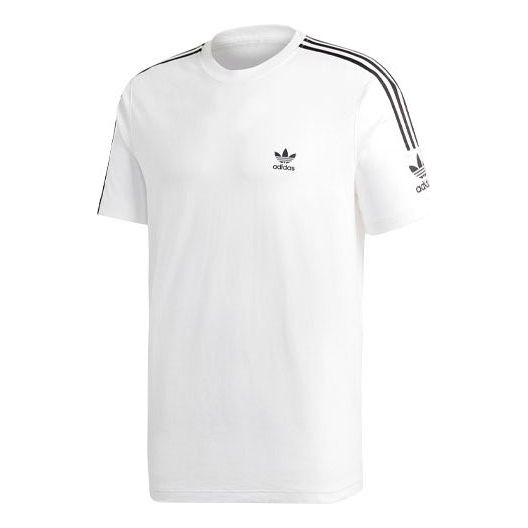 adidas originals Tech Tee Contrasting Colors Round Neck Sports Short Sleeve White FT8752