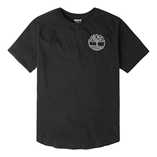 Men's Timberland Round Neck Printing Short Sleeve Black A1W7J-001