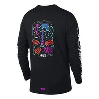 Nike Dri-FIT Tokyo Quick Dry Graffiti Printing Long Sleeves Black CN8102-010