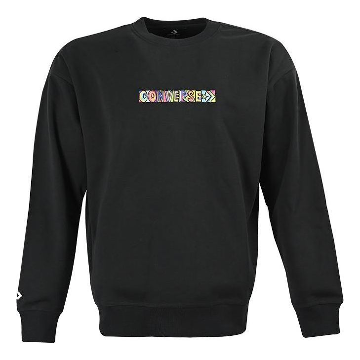 Converse Embroidered Workmark Fleece Crew Asia Sizing 'Black' 10023777-A03