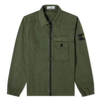 STONE ISLAND Zip Pocket Garment Dyed Overshirt Men Green 7315107WN-V0159