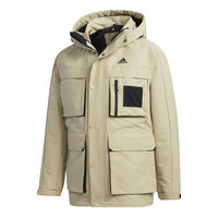 adidas 3in1 Down Jkt Multiple Pockets Outdoor Sports Detachable hooded down Jacket Brown GP2917