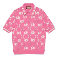 Gucci GG Cotton Intarsia Polo Shirt 'Pink' 774077-XKCDF-5337