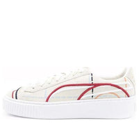 (WMNS) PUMA Suede Platform Courture 'White Red' 366685-01