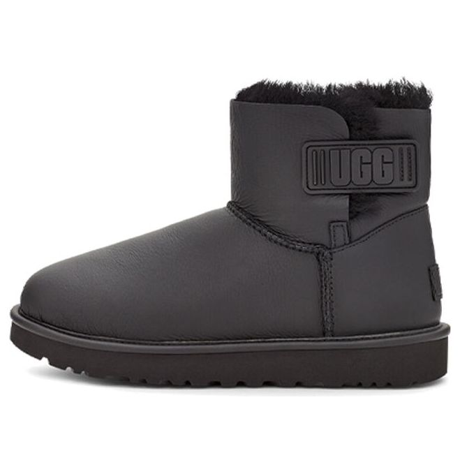 (WMNS) UGG Mini Bailey Logo Strap 'Black' 1123623-UMBL