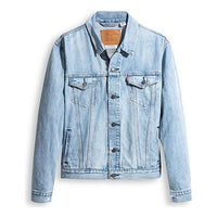 Men's Levis Solid Color lapel Casual Denim Jacket Blue 72334-0580