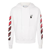 Men's Off-White FW21 Gradient Arrow Logo Adornment Hooded Loose Fit White OMBB034R21FLE0030125-1