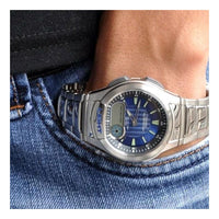CASIO Stainless Steel Strap SilverBlue Analog/Digital Combo AQ-180WD-2A2021