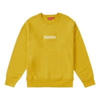 Supreme FW18 Box Logo Crewneck Mustard Classic Round Neck Pullover Unisex Yellow SUP-FW18-1078