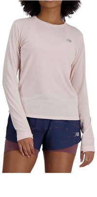 (WMNS) New Balance Athletics Long Sleeve T-Shirt Asia Sizing 'Quartz Pink Heather' WT41256Q-PH