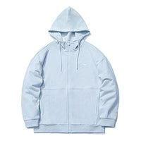 Li-Ning Living Series Alphabet Embroidered Solid Color Sports Hoodie Jacket Blue AWDQD26-3