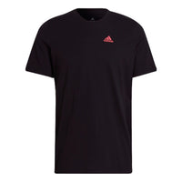adidas Solid Color Logo Round Neck Short Sleeve Unisex Black HA0976