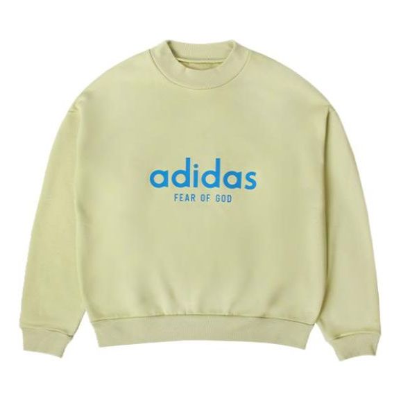 Men's adidas x Fear of God Crossover Alphabet Logo Round Neck Pullover Autumn Green HM8110