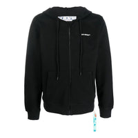 Men's Off-White FW22 Twill Logo Printing Zipper Loose Fit Black OMBE013F22FLE0071001