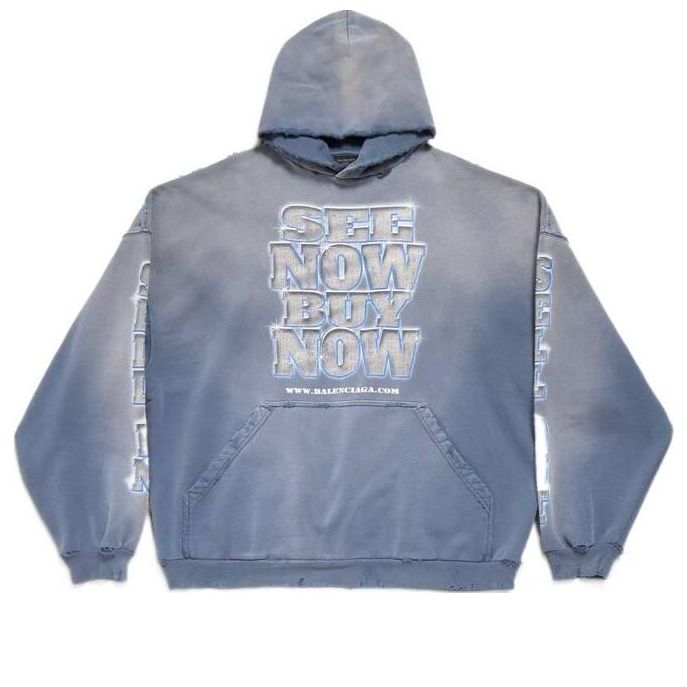(WMNS) Balenciaga Snbn Hoodie 'Blue' 739024TQVE74108