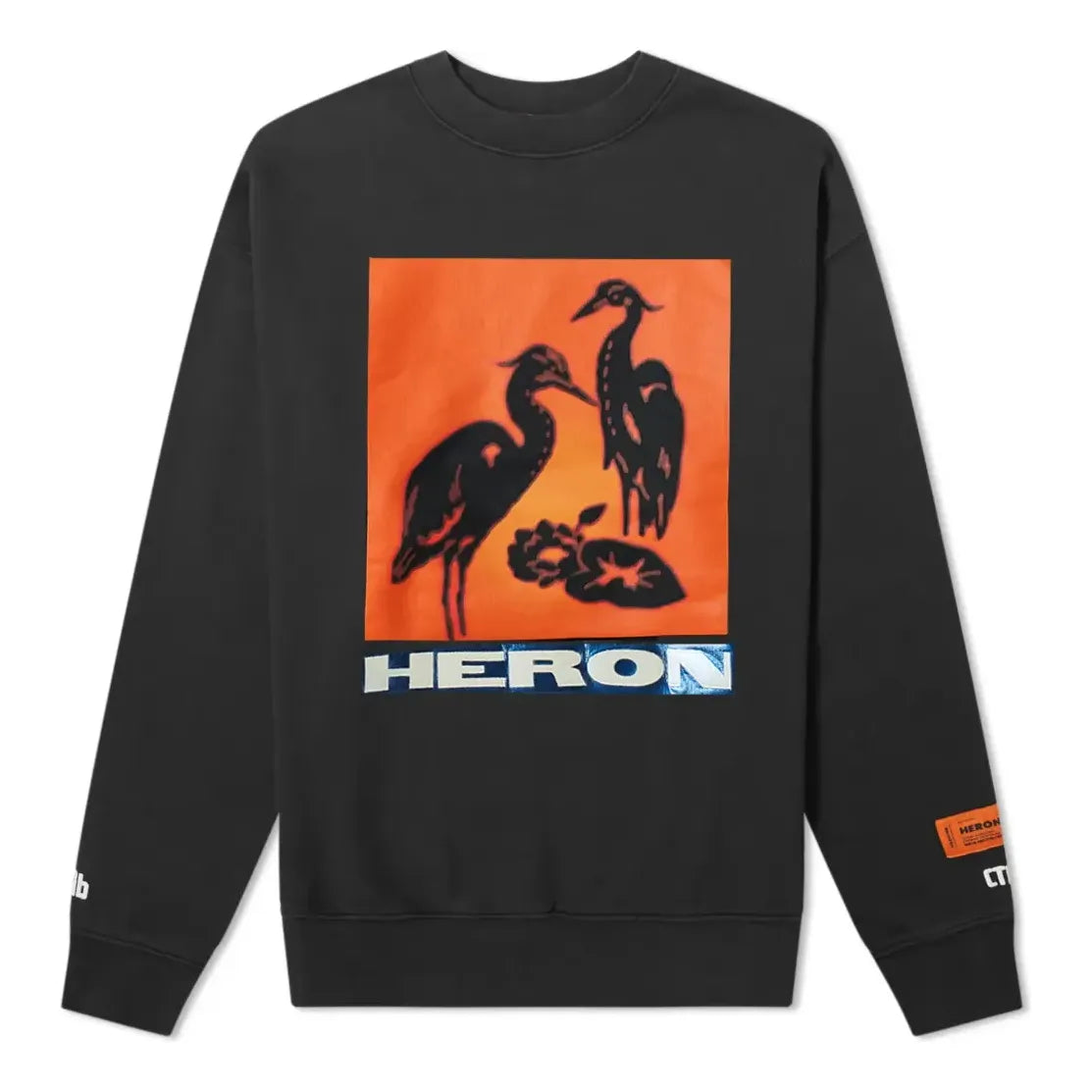 HERON PRESTON Heron Tape Crew Sweatshirt 'Black' HMBA003F198080030488