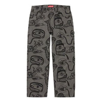 Supreme FW19 Week 7 Painter Pant Printing Pattern Casual Long Pants Unisex Gray SUP-FW19-697