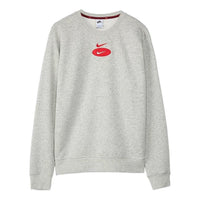 Men's Nike Fleece Ribbed Round Neck Sports Round Neck Gray DM5460-050